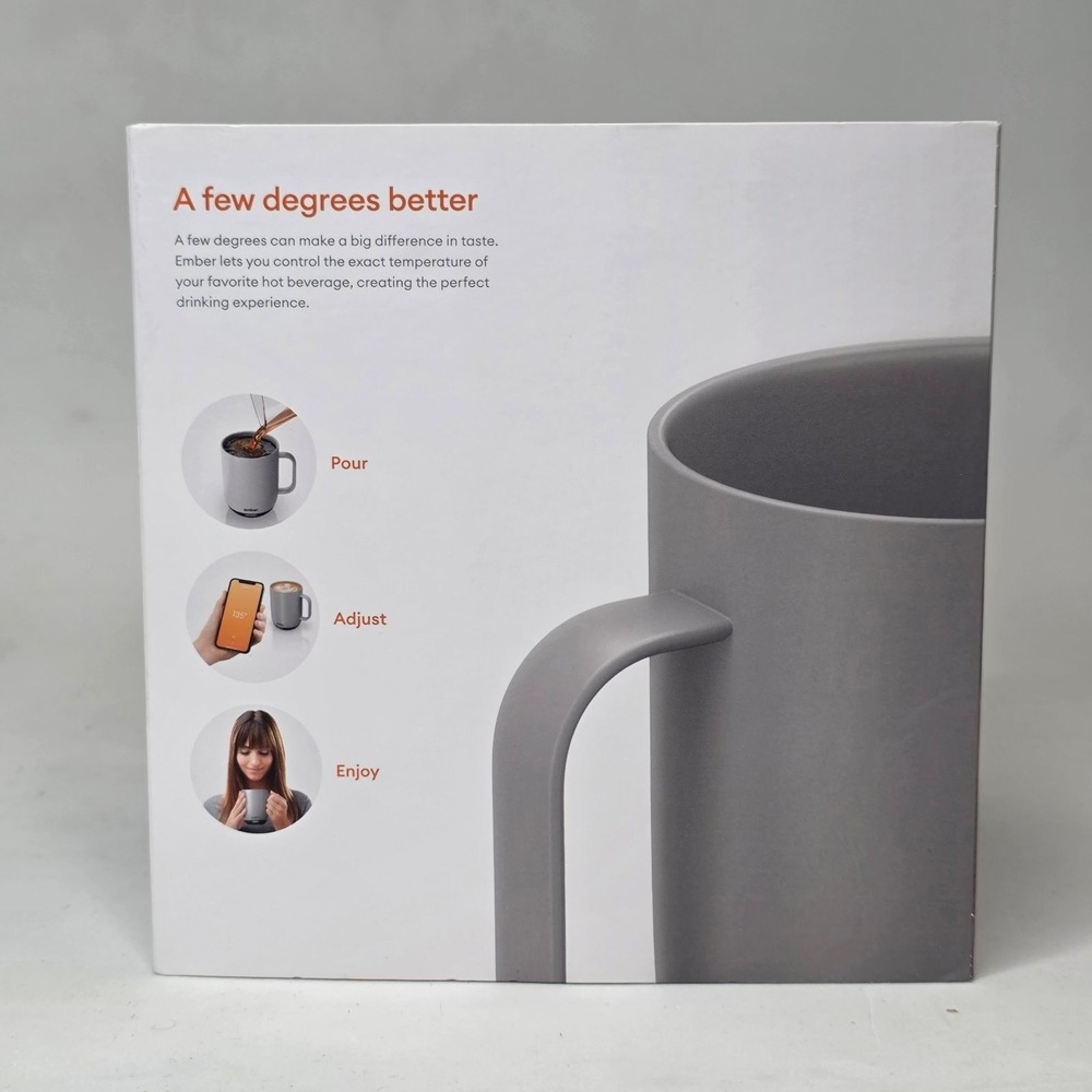 Ember Mug 2 Temperature Control Smart Mug 14oz Gray CM191411US Tea Coffee Cup - Picture 8 of 10